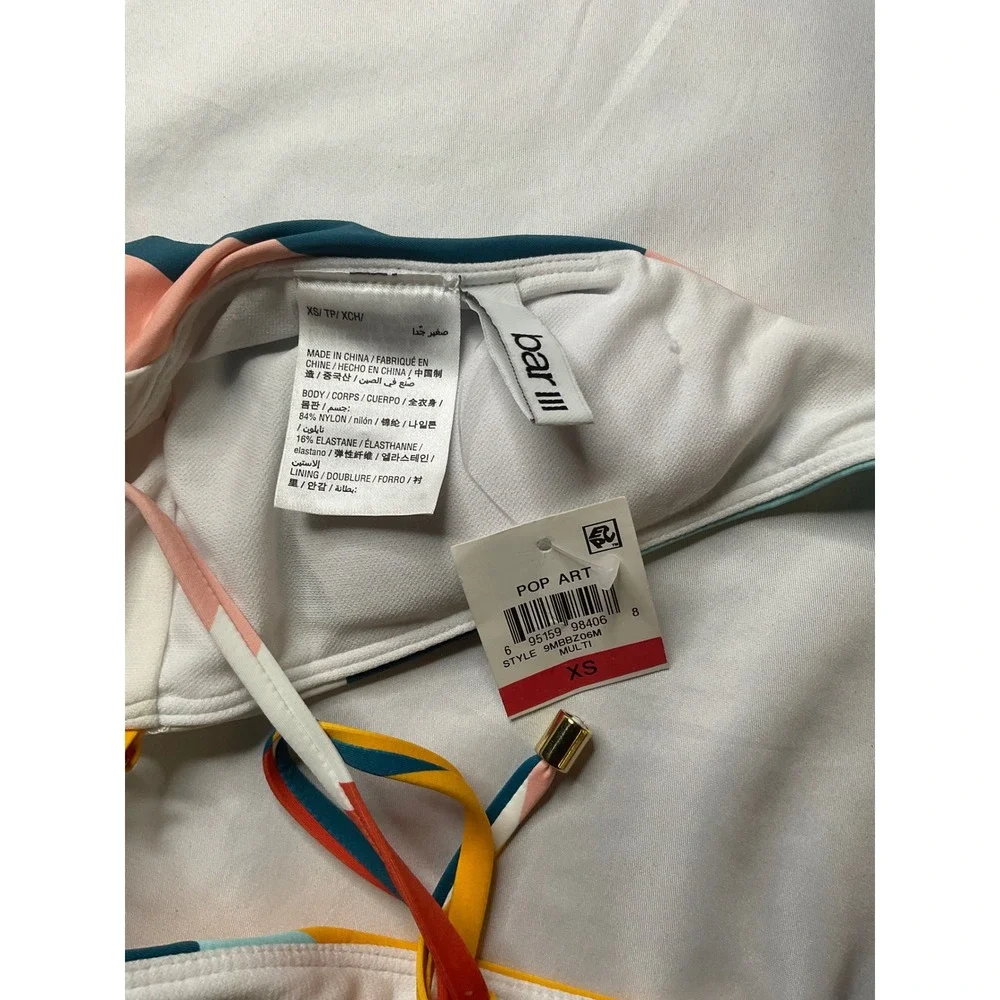 bar lll‎ Women's XS Halter One Piece Swimsuit Geometric Print - Picture 4 of 4